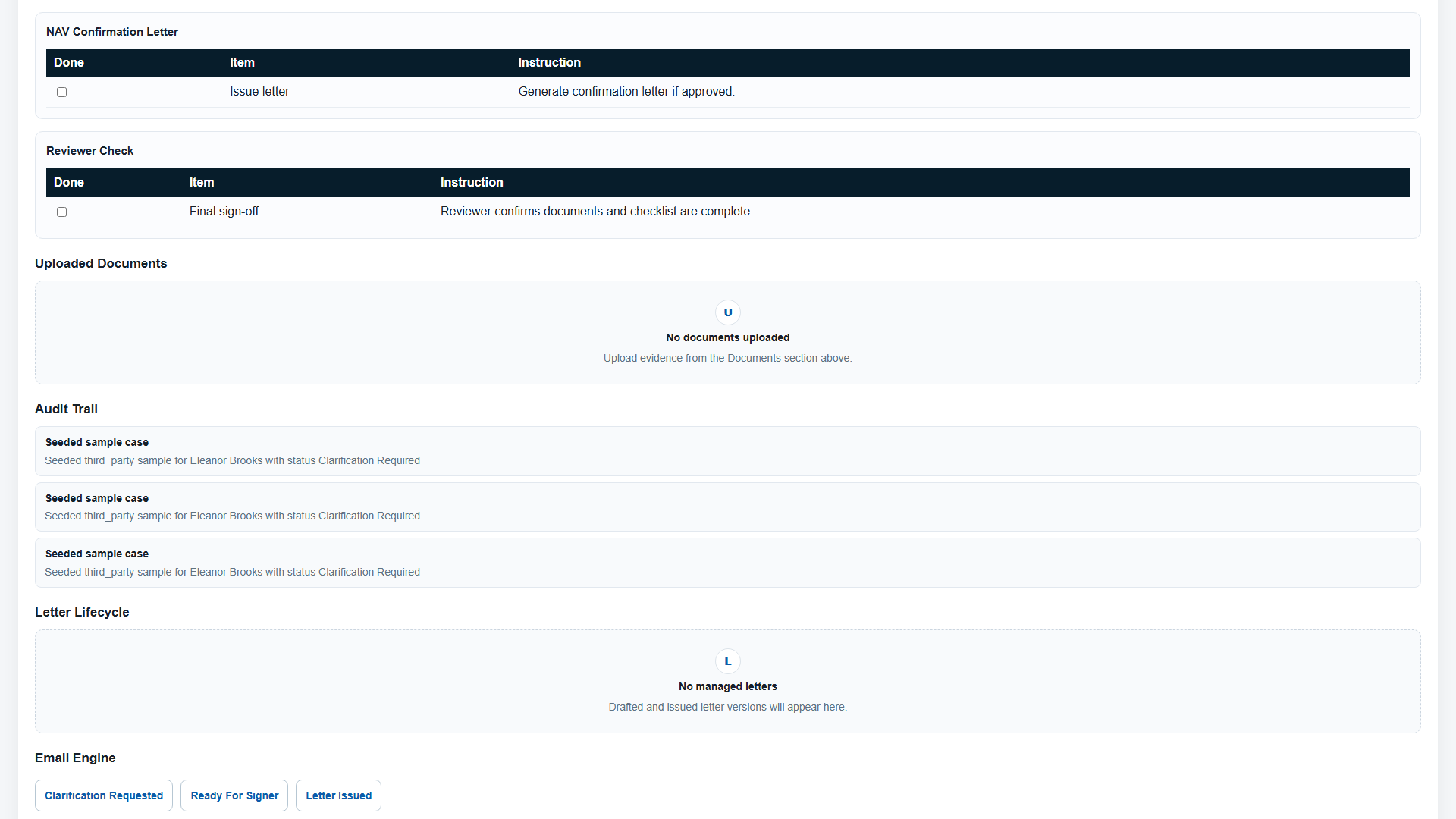 Audit trail screenshot